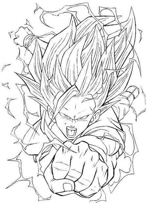 Quer ideias para pintar ecobags personalizadas? Dibujo de goku en fase 3 para imprimir recortar e iluminar - Dibujos De