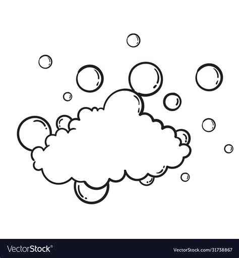 Hand Drawn Bath Foam Soap With Bubbles Isolated Vector Image