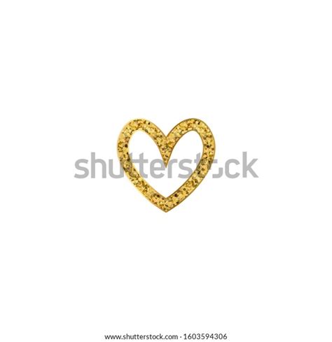 Gold Glitter Vector Heart Golden Sparkle Stock Vector Royalty Free