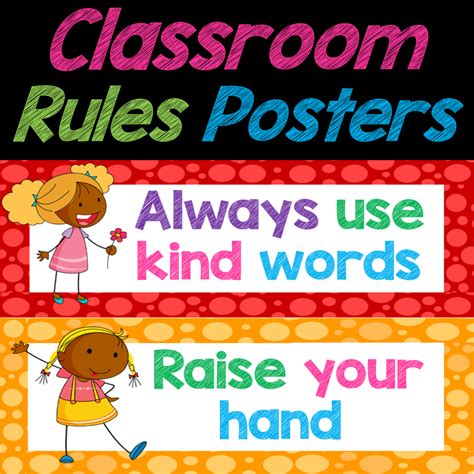 Classroom Rules Posters Flashcards Decor Editable Ppt Back To School