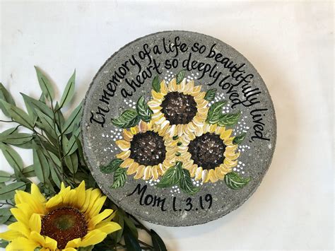 See more ideas about stepping stones, stepping stones diy, garden stepping stones. Sunflower MEMORIAL GIFT- Sunflower Stepping Stone ...