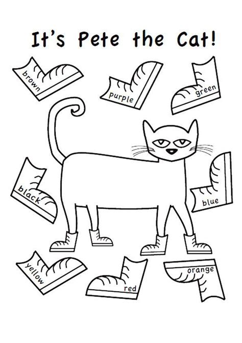 Pete the Cat Shoes Coloring Page - youngandtae.com | Pete the cat shoes