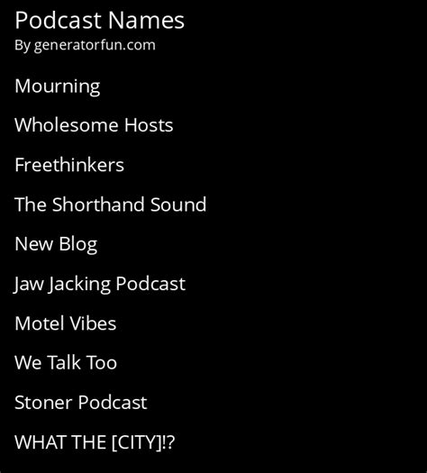 Podcast Name Generator Generate A Random Podcast Name