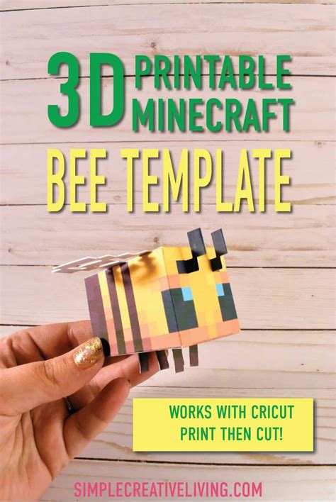 Learn How To Make This 3d Paper Minecraft Bee With This Free Printable Template And Turorial
