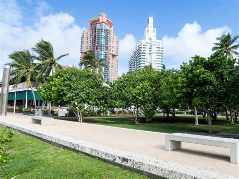 South Pointe Park In Miami Beach Buildings Along The Beach Aerial