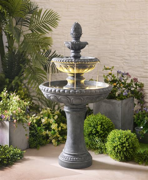 Outdoor Floor Water Fountain 48 High Three Tiered For Yard Garden