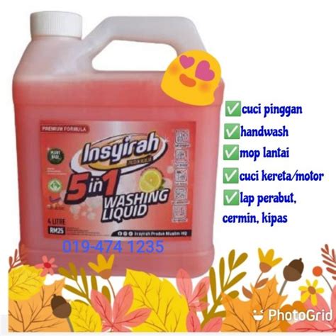 Sabun Pencuci Pinggan Insyirah Dishwashing Liquid 5in1 Multipurpose