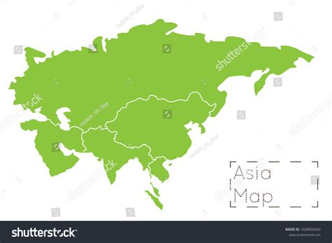 Asia Continent Map Stock Vector Royalty Free 1028909263 Shutterstock