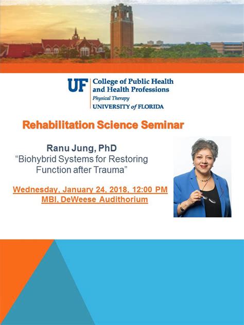 Lesen sie rezensionen und informieren sie sich über beteiligte personen. Jan 24: Rehabilitation Science Seminar, Dr. Ranu Jung ...