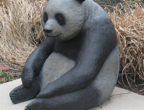 Lovely Hand Sculpted Bronze Life Size Exotic Animal Panda Statue