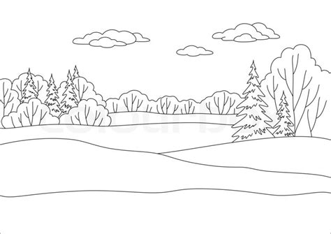 Easy Landscape Sketches For Beginners Sketch Coloring Page