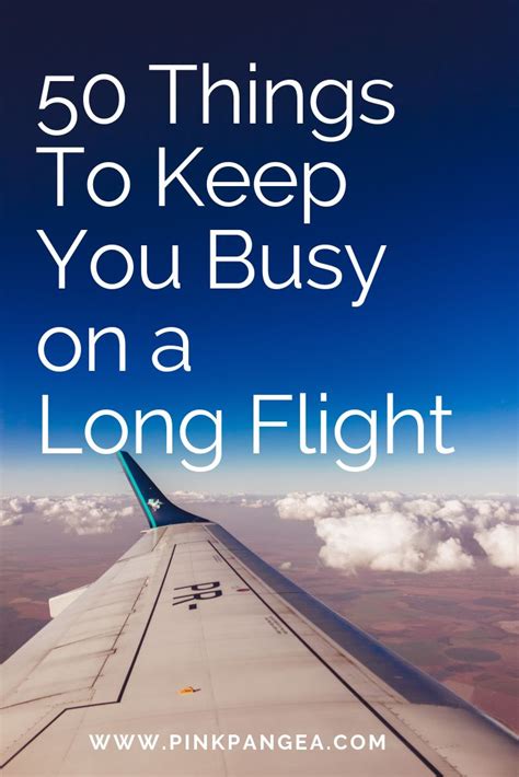 An Airplane Wing With The Words 50 Things To Keep You Busy On A Long Flight