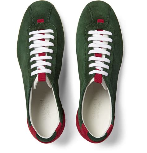 Gucci Suede Tennis Sneakers In Dark Green Green For Men Lyst