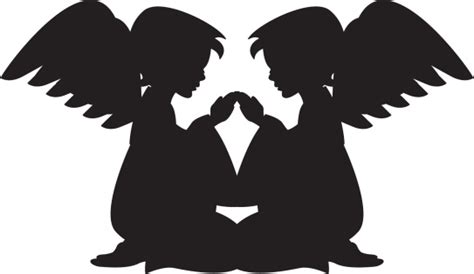 Praying Angels Silhouette Stock Illustration Download Image Now Istock