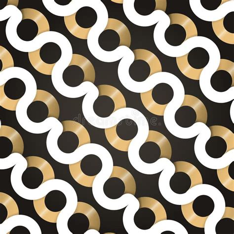 White And Golden Wavy Geometric Pattern Curvy Abstract Background