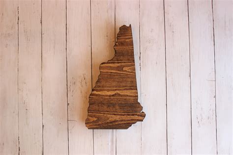 Wooden New Hampshire State Sign Shaped Cutout Decor Wall Art Etsy