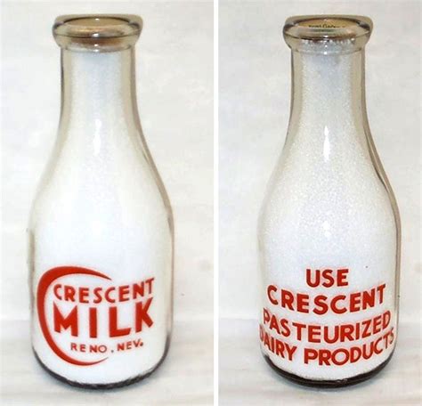 Crescent Milk Bottle Vintage Milk Bottles Old Milk Bottles Milk Bottle
