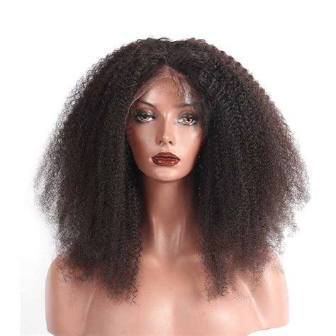 Brazilian Wigs 130 Density Natural Hair Line Afro Kinky Curly Silk