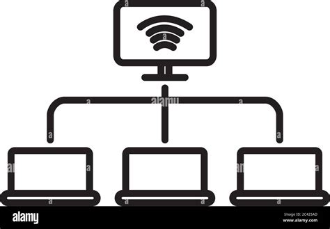 Scheme Of Modern Computers Network Laptop Computers Connected To