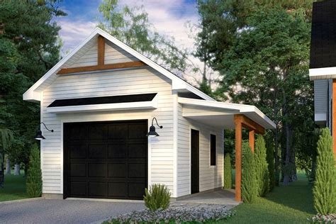 Plan 22586dr Detached Single Garage With Covered Entry Garage