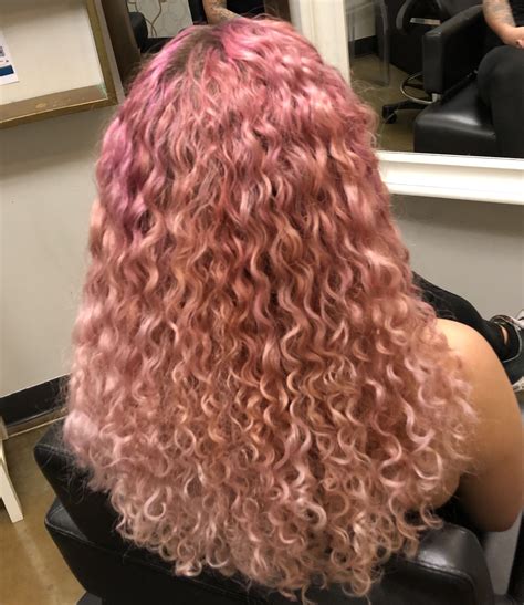 🌸 Pink Curlies 🌸 Curly Pink Hair Hair Color Streaks Colored Curly Hair