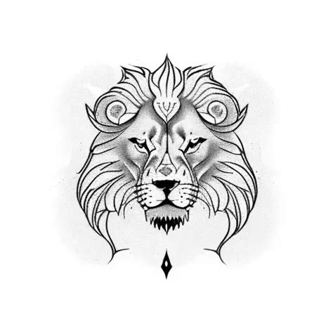 Blackwork Lion And Wolf Tattoo Idea Blackink Ai