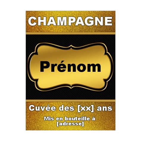 Etiquette Bouteille Champagne Jaune Alcool gratuit à imprimer (carte 2260)