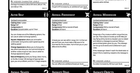 Updated Spell Cards For All Srd Spells Dndnext