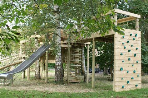 Climbing Wall Slide And Rope Ladder By Treehouse Life Tree House