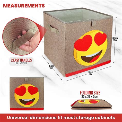 Toy Storage Kids Toy Box Unit With Emoji Design Childrens Cube