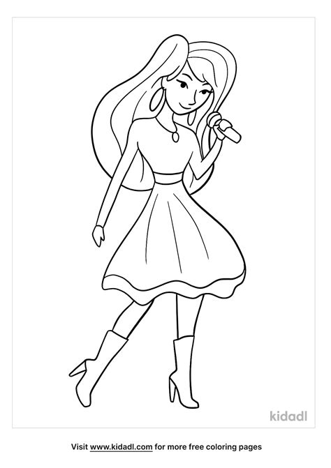 Free Popstar Coloring Page | Coloring Page Printables | Kidadl