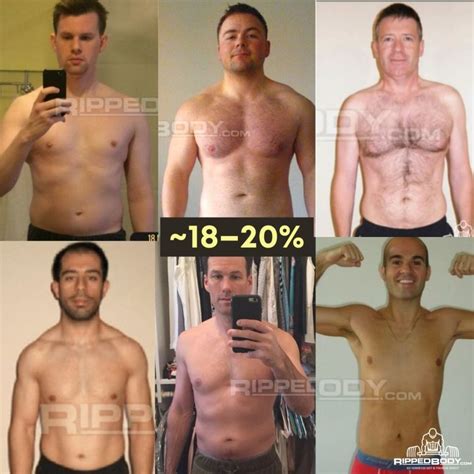 male body fat percentage pictures — compare your body fat level