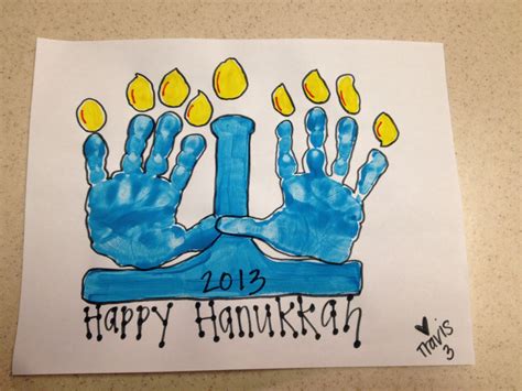 Hanukkah handprint menorah | Hanukkah crafts, Hanukkah ...
