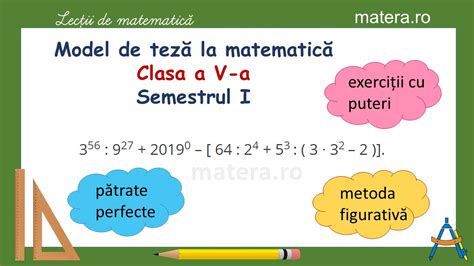 Model Teza Matematica Clasa 5 Semestrul I Materaro