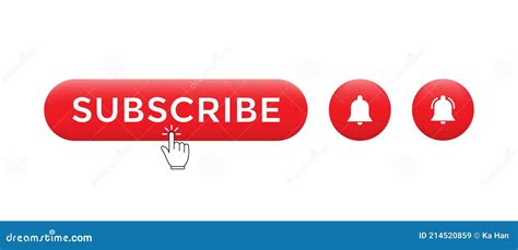 Clicking 3d Subscribe Button With Ringing Bell For Channel