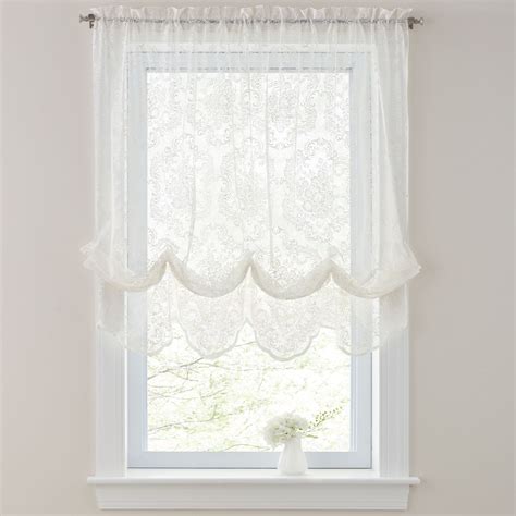 Brylanehome Vintage Lace Balloon Shade Ivory Window Curtain