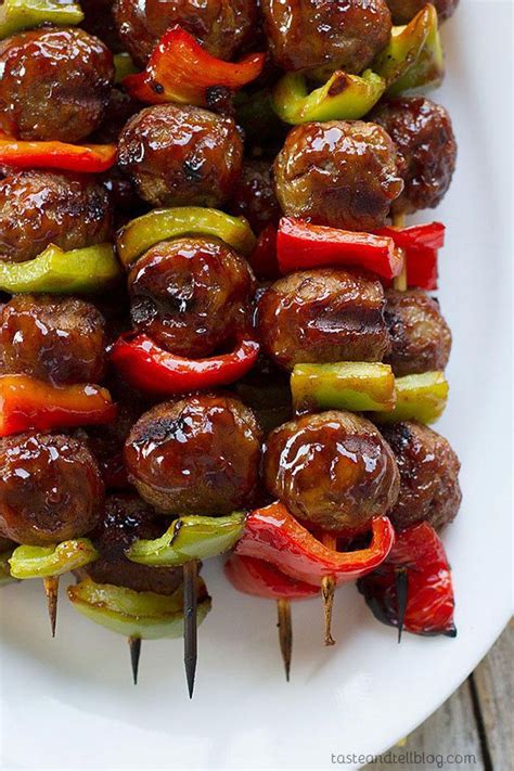 Sweet And Sour Meatball Skewers Kebab Recipes Sweet And Sour