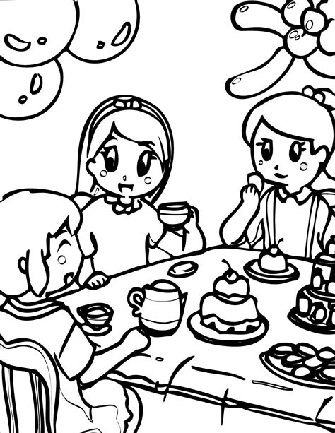 Free Printable Tea Party Coloring Pages Free Printable Templates