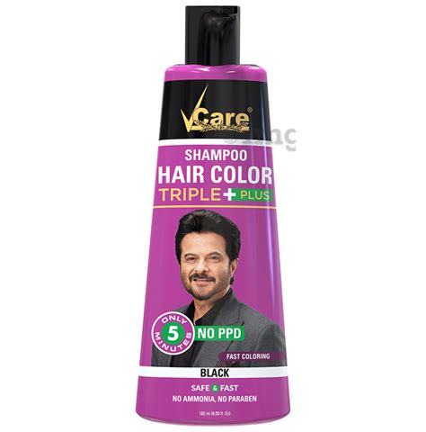 Vcare Triple Hair Color Shampoo Black Buy Bottle Of 180 0 Ml Shampoo At Best Price In India 1mg