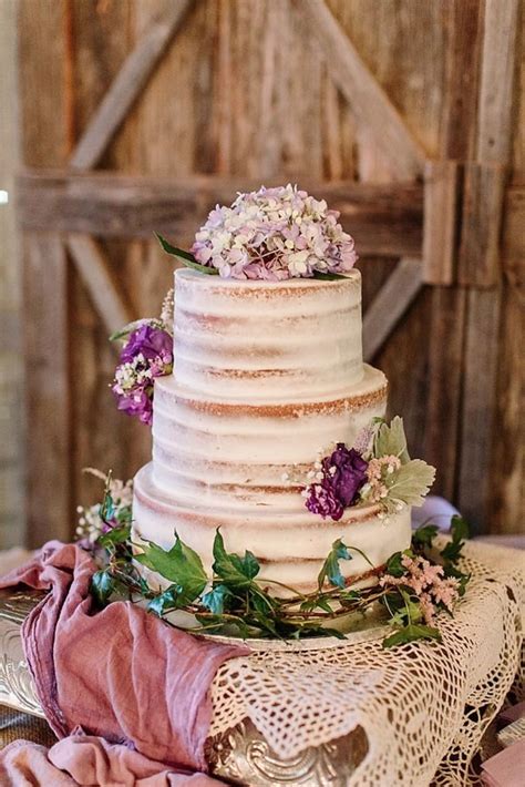 Weddingchicks Wedding Cake Rustic Purple Wedding Cakes Shabby Chic