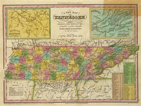 Old Historical City County And State Maps Of Tennessee