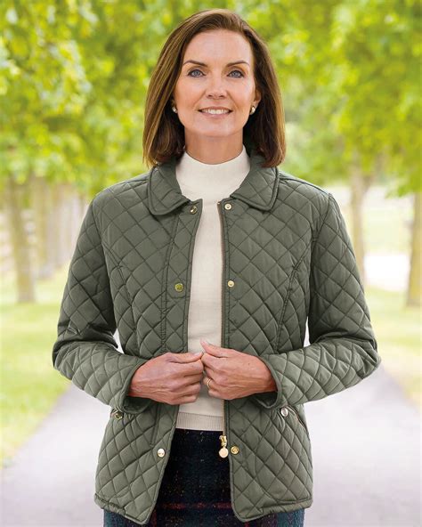 Ladies Quilted Jacket With Diamond Quilting Cut From Pure Cotton