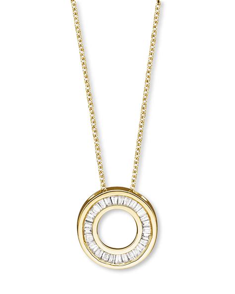 Diamond Circle Pendant Necklace In 14k Yellow Gold 020 Ct Tw