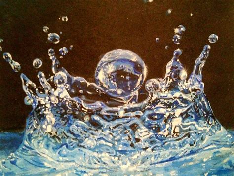 Water Droplet Painting Acrylic On Card 15cm X 10cm Done When I Was