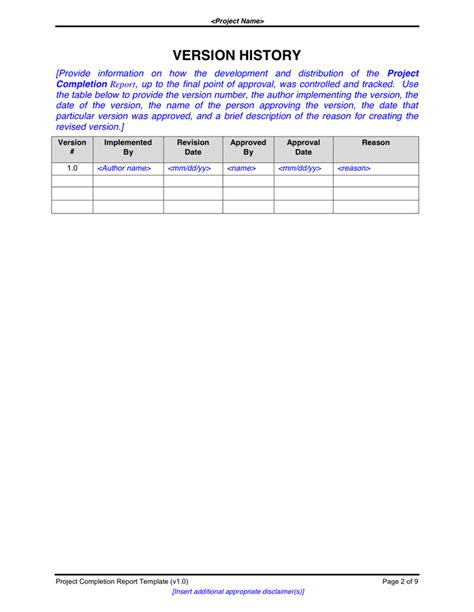Project Completion Report In Word And Pdf Formats Page 2 Of 9