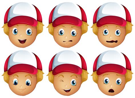 Boy with different facial expressions 416427 - Download Free Vectors ...
