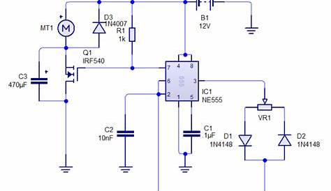 NE555 based PWM DC Motor Speed Controller Circuit with PCB Layout