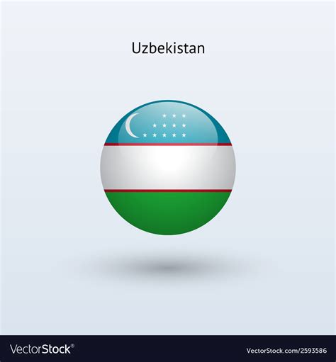 Uzbekistan round flag Royalty Free Vector Image