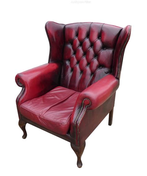 Shop for red leather wingback chair online at target. Antiques Atlas - Large Ox Blood Red Leather Wing Back Arm ...