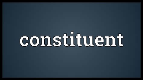 Constituent Meaning Youtube
